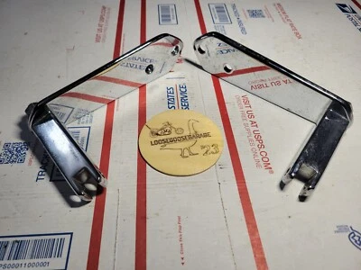 Harley Davidson Dyna Forward Highway Peg Mount Brackets Left Right Chrome FXD OE - Image 1 of 4