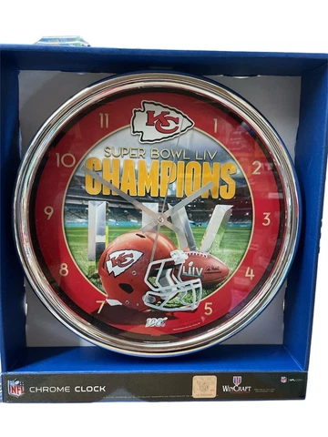 Kansas City Chiefs Super Bowl 54 LIV Champions Chrome Clock 12" Cover