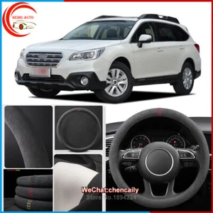 Para Subaru Outback Negro Alcántara Gamuza Coche Cubierta Volante Estilo Coche - Imagen 1 de 10