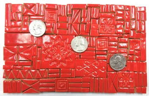 180+ Azulejos de mosaico de cerámica, azulejos artesanales rojos brillantes hechos a mano, piezas de mosaico a granel - Imagen 1 de 6