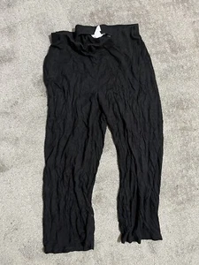 H&M Wide Leg Pants Womens Cropped Flowy Wide Leg Palazzo Black Size M - Picture 1 of 6