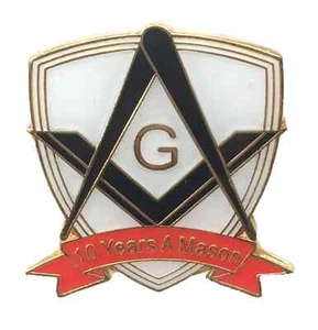 10 Years a Mason Mason Conmemorativo Alfiler Insignia *Exclusivo* - Imagen 1 de 2
