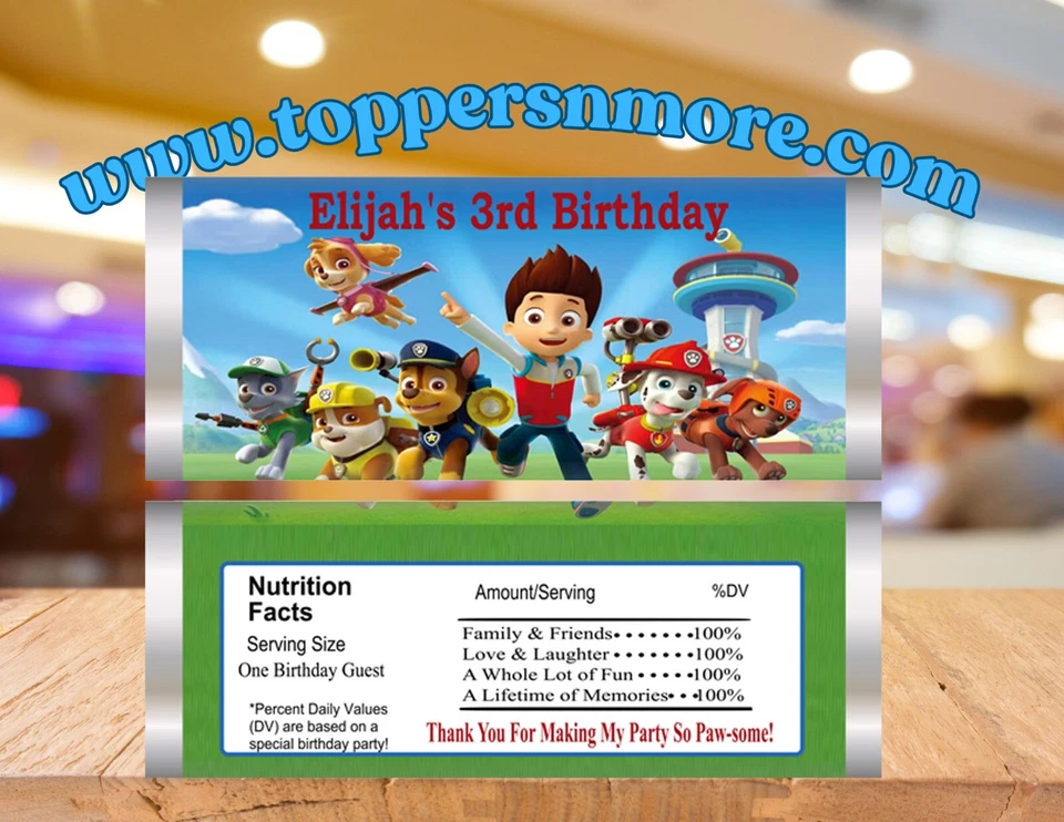 12 embalagens de doces personalizadas PAW PATROL impressas ou digitais - Imagem 1 de 1