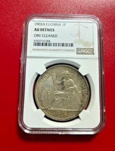 1902 A F.I.CHINA 1P SILVER NGC AU DETAILS - Bild 1 von 4