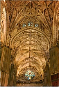 Cathedral, Center Vaults and Stained Glass Windows, Seville, Spain Postcard - Picture 1 of 2