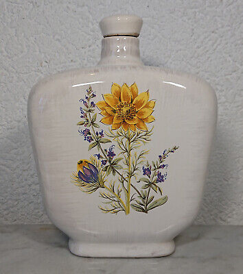 Alte ältere Flasche Apothekenflasche Schnapsflasche Keramikflasche Blumenmotiv • 15.60€