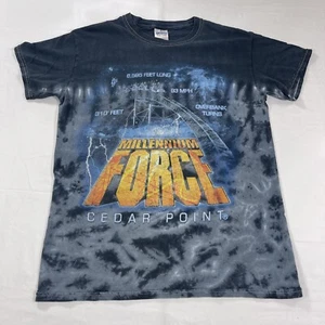 Vintage S Millenium Force T-Shirt Cedar Point Achterbahn Batik Y2K Grafik - Bild 1 von 13