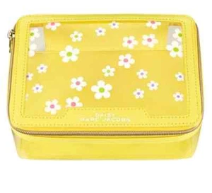 DAISY MARC JACOBS YELLOW / Partially transparent TOILETRY CASE COSMETIC Bag Zipp - Picture 1 of 13