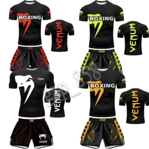 Kids Boys Girl Boxing UFC MMA Shirt Shorts Kit Training T-Shirts Sets - Picture 1 of 18