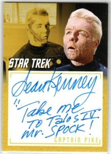 STAR TREK TOS CAPTAINS COLLECTION A6 SEAN KENNEY PIKE INSCRIPTION AUTOGRAPH V1