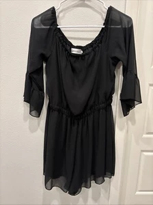 BIUBIU Women’s XL jumper/romper W/Sheer Arms Black - Picture 1 of 8