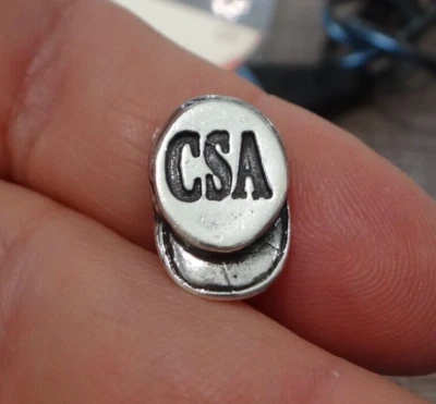 Sterling Silver 15x12mm Civil War Confederate Soldier Hat Cap CSA Tie Tack Pin - Image 1 of 4