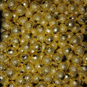 Stardust Textured Gold Bead, 6mm, 50 pcs Free postage Oz Seller - Imagen 1 de 2
