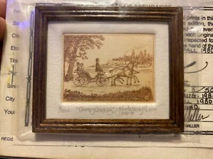 Miniatur SIGNIERT John Anthony Miller gerahmte Radierung COUNTRY COACHING 8/5055 selten - Bild 1 von 8