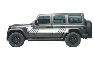 2 PCS Graphic Side Door Stripe Car Sticker For Jeep Wrangler Fender Vinyl Decals - Picture 1 of 5