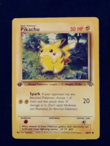 Vintage 1st Edition Pikachu Pokemon Jungle 60/64 1995, 96, 98 EXCELLENT - Picture 1 of 5