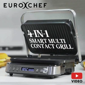 EUROCHEF Smart Multi Contact Grill Sandwich Panini Press Maker Fast Cafe Style - Picture 1 of 12