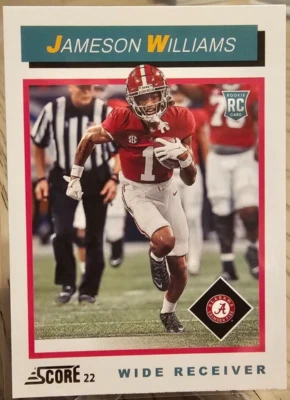 2022 Score 92 Throwback Jameson Williams RC #TB9 Detroit Lions - Image 1 of 2