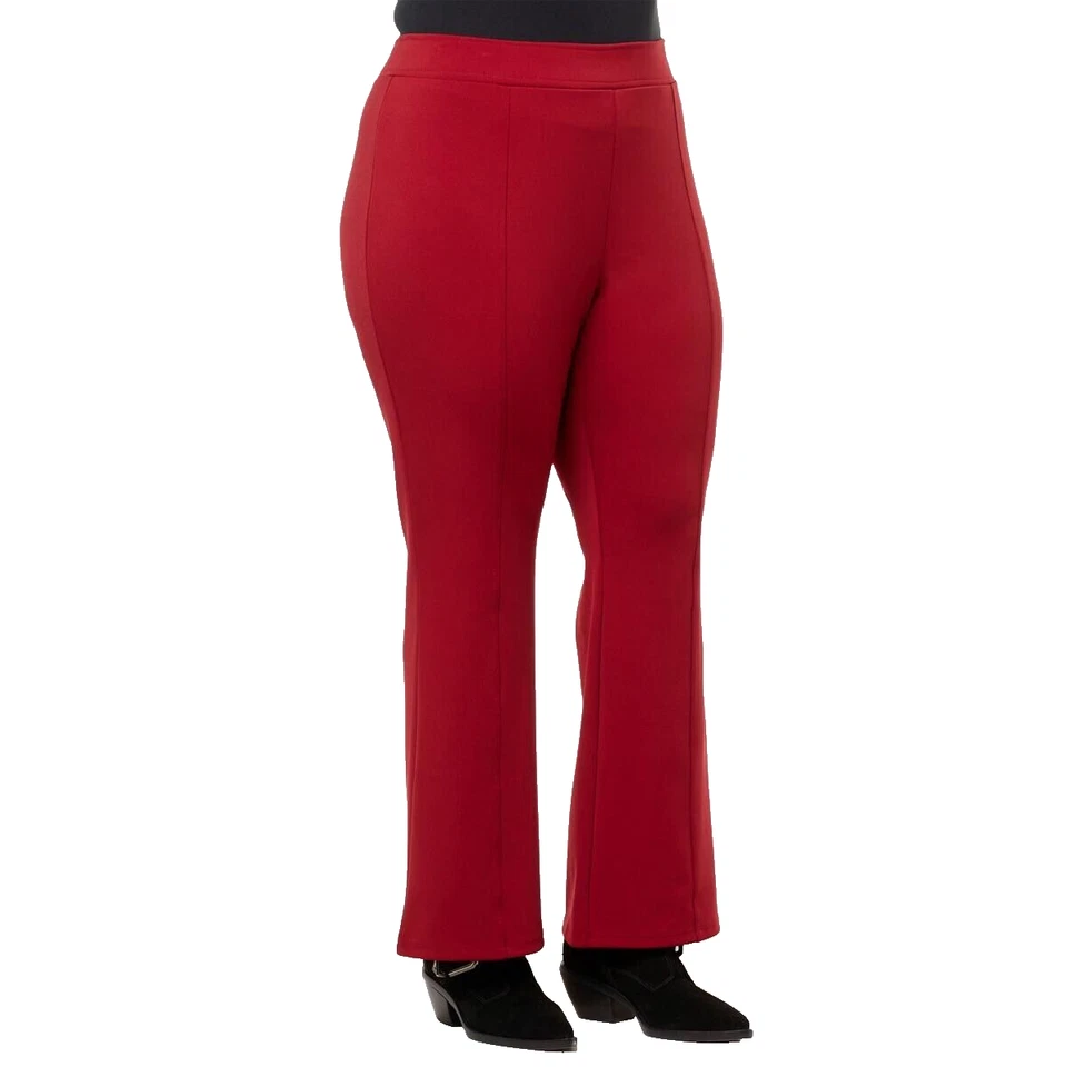 Red Rhubarb Smooth Bootcut Pants Size 4X Pull On Christmas IMAN Global Chic New - Image 1 of 1