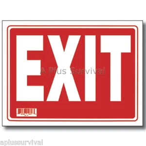 2er Pack - Ausgang 9" x 12" Evakuierung Sicherheit Zuhause Geschäft Büro Gebäude Schild - Bild 1 von 1