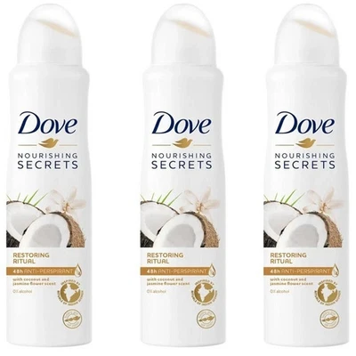 Dove Restoring Ritual Coconut and Jasmine Flower Body Spray, 150ml 3 PACK - Image 1 of 2