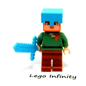LEGO Alex Minecraft Minifigura Casco Azul y Espada El Iglú Polar 21142 - Imagen 1 de 3