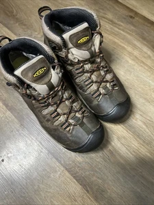 KEEN TARGHEE II Mid Hiking Laced Boots Mens Size 11 Wide Brown Waterproof Dry - Picture 1 of 20