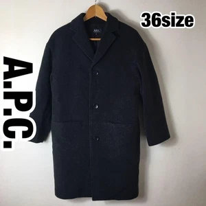 A.P.C. Wool Coat Men’s Charcoal Gray 36 Used JAPAN - Picture 1 of 19