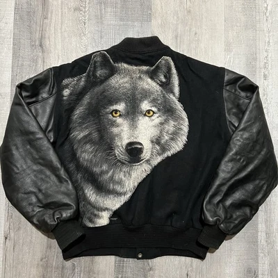 VTG 80s/90s Wool Bomber Custom Painted Varsity Trinity Products Jacket USA XL - Image 1 of 4