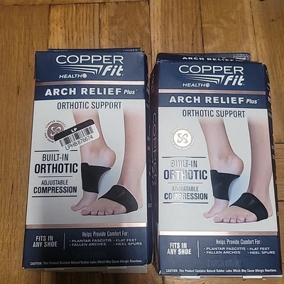 2 PACK Copper Fit Health Arch Relief Plus with Built-In Orthotic Support - Black - Image 1 of 4