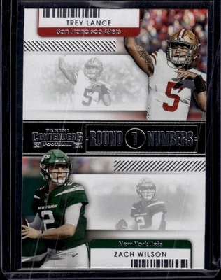 2021 Panini Contenders Round Numbers #RN-TLA Trey Lance / Zach Wilson - Image 1 of 2