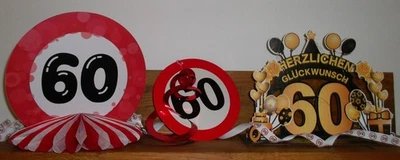 Großes Deko-Set für 60-jährigen Geburtstag – 24 Teile - Bild 1 von 4