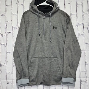 Under Armour Herren 3XL Cold Gear Loose Fit 1/4 Zip Hoodie Taschen Active Grau - Bild 1 von 12