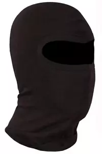 Black Balaclava Motorbike Motorcycle Thermal Neck Warmer Helmet Rib Face Mask - Picture 1 of 2