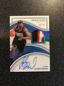 2022-23 Immaculate Elton Brand Immaculate Patch Auto Autograph #38/42 76ers - Picture 1 of 2
