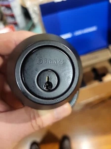 BRINKS -  Single Cylinder Deadbolt, Matte Black - - Picture 1 of 4