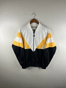 Vintage Adidas Trainingsjacke Erwachsene Medium Full Zip schwarz gelb 80er Herren B14 - Bild 1 von 10