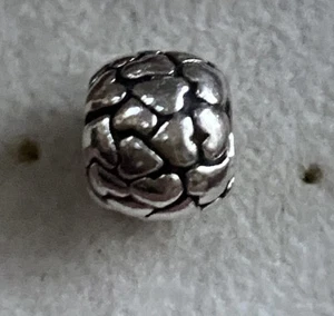 Pandora Sterling Silver❤️ Heart❤️ Patterned Charm, HM 925 Ale, Pandora - Picture 1 of 4