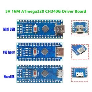 Mini Type-C Micro USB Nano V3.0 5V 16M ATmega328-MU CH340G Kit For Arduino DIY - Picture 1 of 36