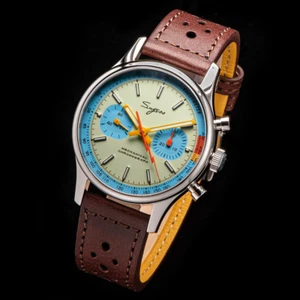 1963 Pilot Watch Mens Chronograph Mechanical Wristwatches Original ST1901 Swanne - Picture 1 of 13