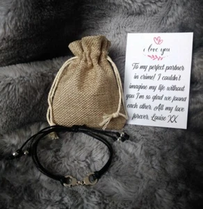 Partner In Crime Charm Wish Bracelet Own Message Love Tibetan & Silver Plated - Picture 1 of 12