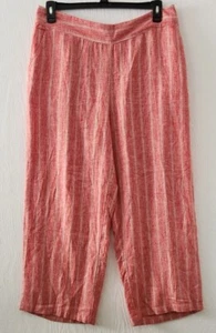 Bridgehampton Isaac Mizrahi ¡Live! Pantalones de mezcla de lino pierna ancha talla LP - Imagen 1 de 6