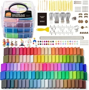 Shuttle Art 112 Colours Polymer Clay, Soft Oven Bake Modeling Clay Kit, 16 Kinds - Picture 1 of 9