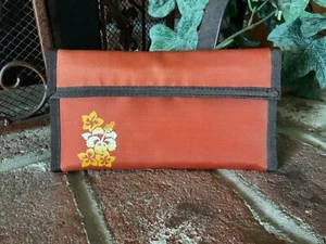 Vintage Woolworth Wallet Vintage 1980s Surfer Checkbook Coin Nylon Hook & Loop - Picture 1 of 8