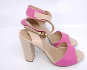Charming Charlie Womens Pink Ankle Strap Buckle Block Heel Sandal Size 6 - Picture 1 of 9