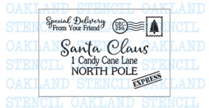 Brief an den Weihnachtsmann SCHABLONE zum Bemalen von Holzschildern Weihnachten Tafel Fröhliche Post - Bild 1 von 1