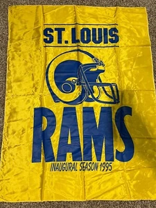 St. Louis Rams 1995 Inaugural Season Flag 44” X 33” Vintage RARE - Picture 1 of 7