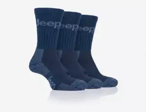 3 Pairs Mens Cotton Jeep Terrain Walking Socks Size 6-11 Uk 39-45 Eur cushioned - Picture 1 of 3