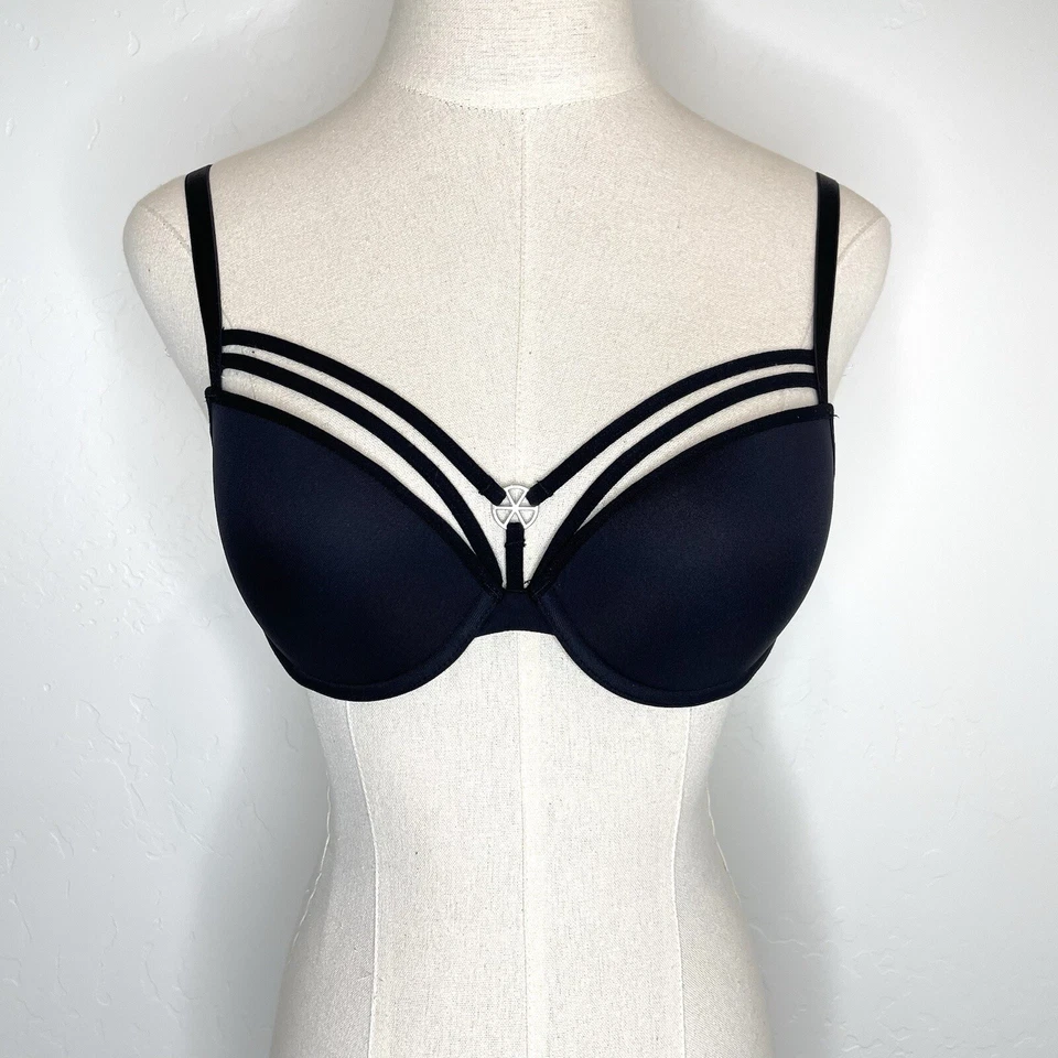 Marlies Dekker 聚拢文胸 US 32C 黑色钢圈绑带 — 第 1/4 张图片