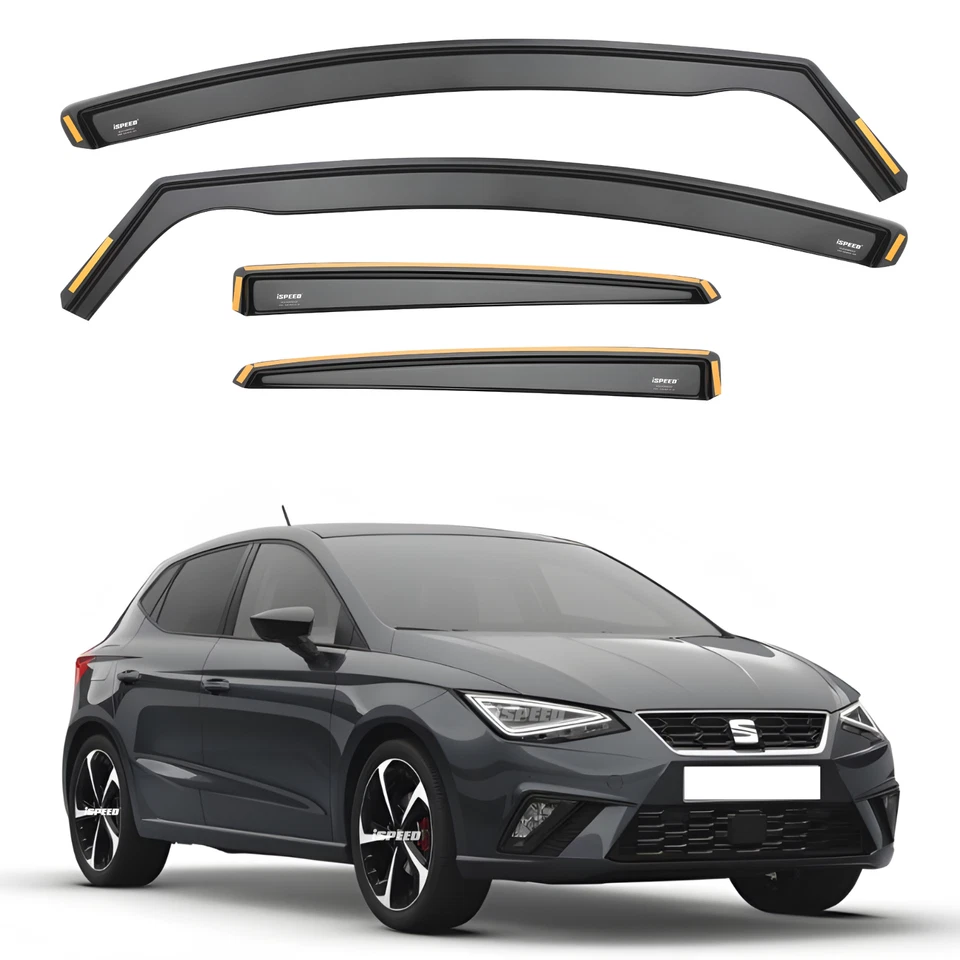 ISPEED Wind Deflectors for Seat Ibiza MK5 KJ5 2017-2024 5-Door Hatchback 4pc Set - Image 1 of 4